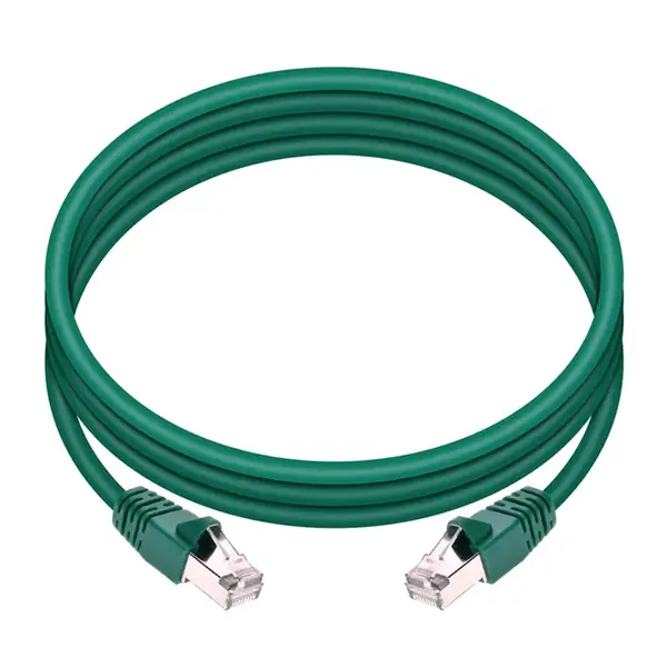 24356 Monoprice Cat6A Ethernet Patch Cable Snagless RJ45 550MHz STP Pure Bare Copper Wire 10G 26AWG 7ft Green