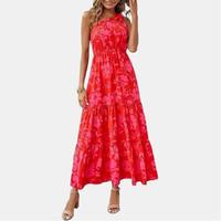 PrettyGarden Boho Chic Floral Maxi Dress - One Shoulder, Ruffle, Sleeveless, Flowing Summer Beach Wedding Guest Dress- Womens...