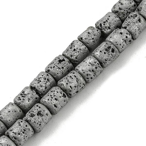 Electroplated Natural Lava Rock Beads Strands