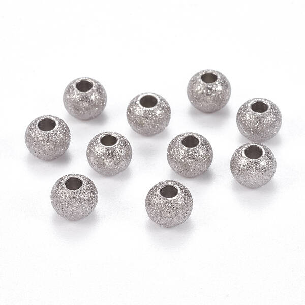 Tarnish Resistant 304 Stainless Steel Textured Beads