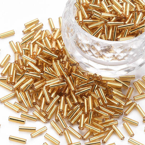 Plated Glass Bugle Beads