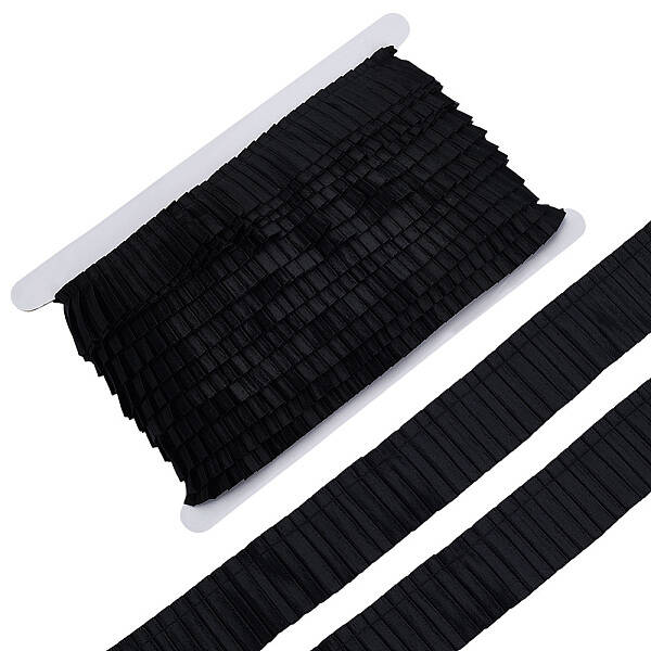 10 Yards Polyester Pleated Satin Wrinkle Ribbon