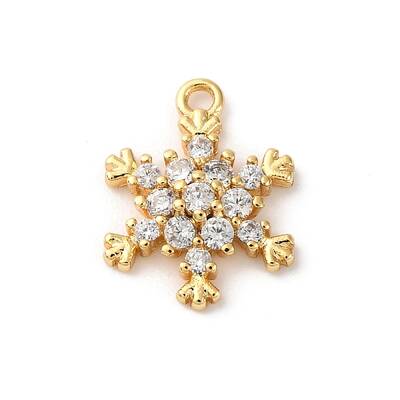 Brass Pave Clear Cubic Zirconia Charms