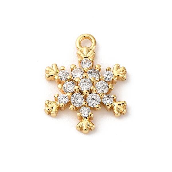 Brass Pave Clear Cubic Zirconia Charms