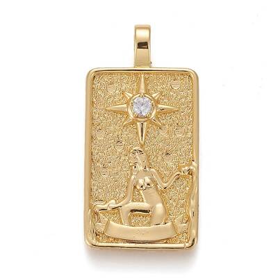 Brass Micro Pave Clear Cubic Zirconia Pendants