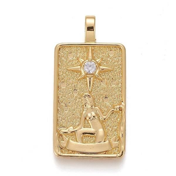 Brass Micro Pave Clear Cubic Zirconia Pendants