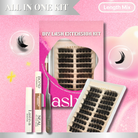 Lashiva SUMMER Collections - DIY Lash Extension Kit Natural Look Soft Cluster Lashes with Bond & Tweezers, Waterproof & Long-...