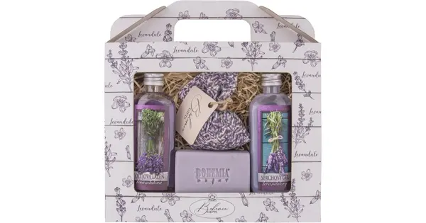 Bohemia Gifts & Cosmetics Gift Set For The Body Shower Gel 100 Ml + Bath Oil 100 Ml + Soap 100 G + Lavender Perfume Linen