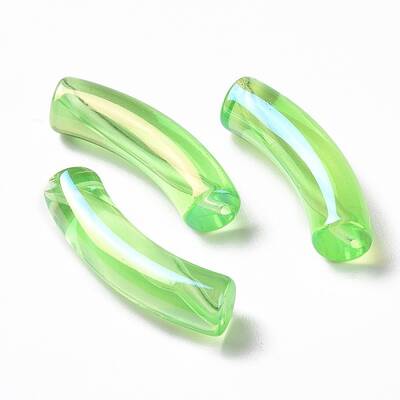 UV Plating Transparent Rainbow Iridescent Acrylic Beads
