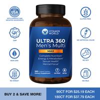 Vitamin World ULTRA 360 Men's Max Multivitamin, Max for Men Daily Multivitamin - Non-GMO, Gluten Free - Supplement, Healthcar...