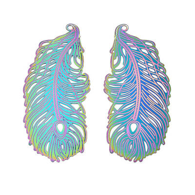 Ion Plating(IP) 304 Stainless Steel Filigree Big Pendants