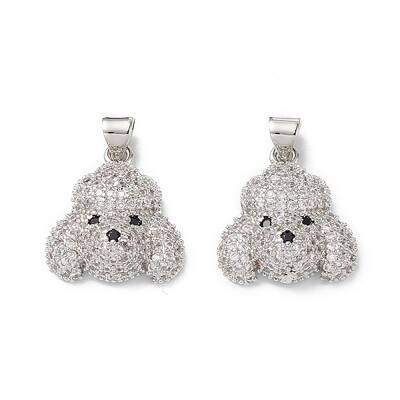 Brass Micro Pave Cubic Zirconia Pendants