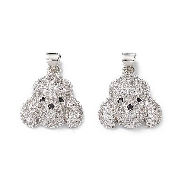Brass Micro Pave Cubic Zirconia Pendants