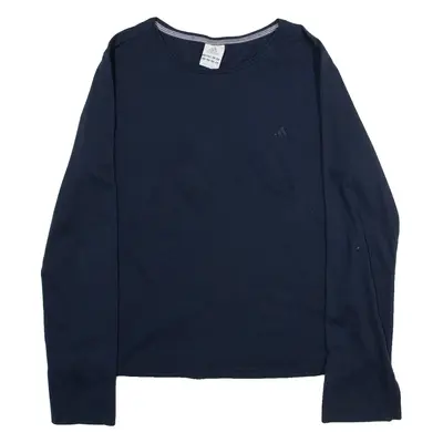 ADIDAS Womens T-Shirt Blue Long Sleeve UK 16