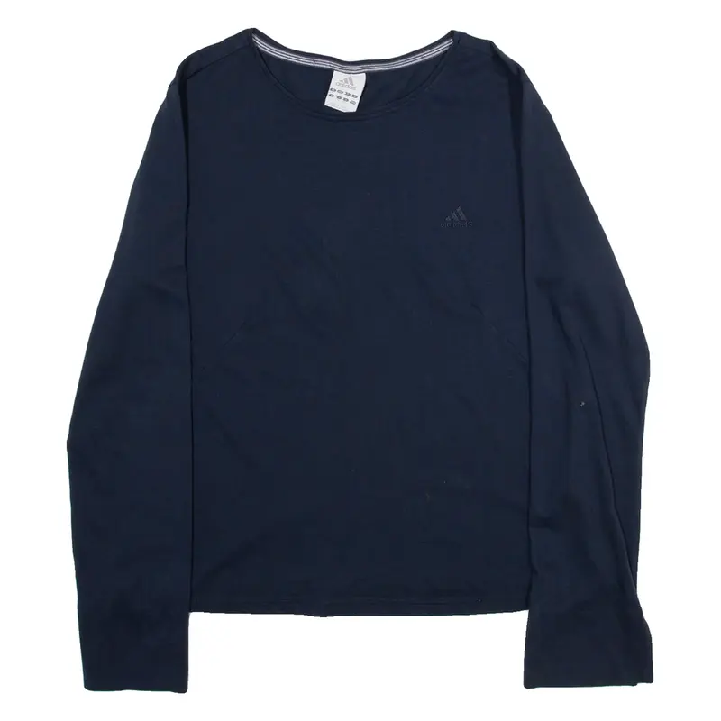 ADIDAS Womens T-Shirt Blue Long Sleeve UK 16