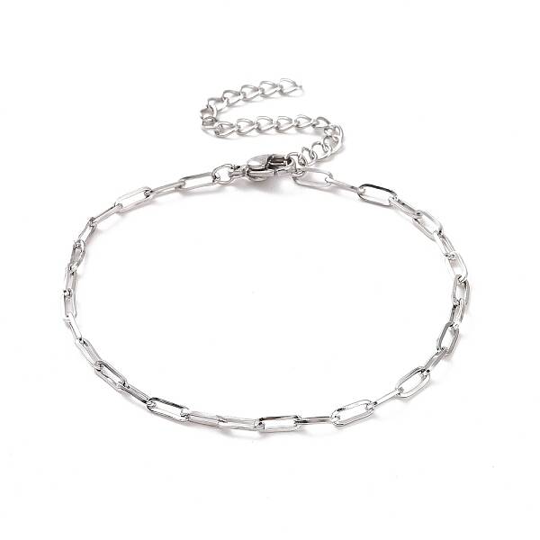 Non-Tarnish 304 Stainless Steel Cable Chain Bracelet for Men Women