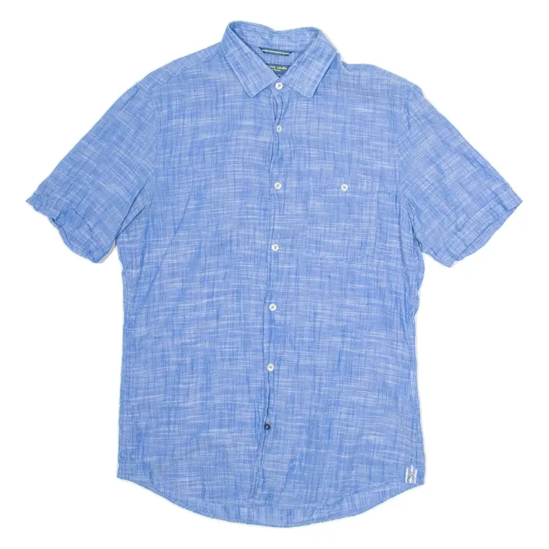 PIERRE CARDIN Mens Plain Shirt Blue S