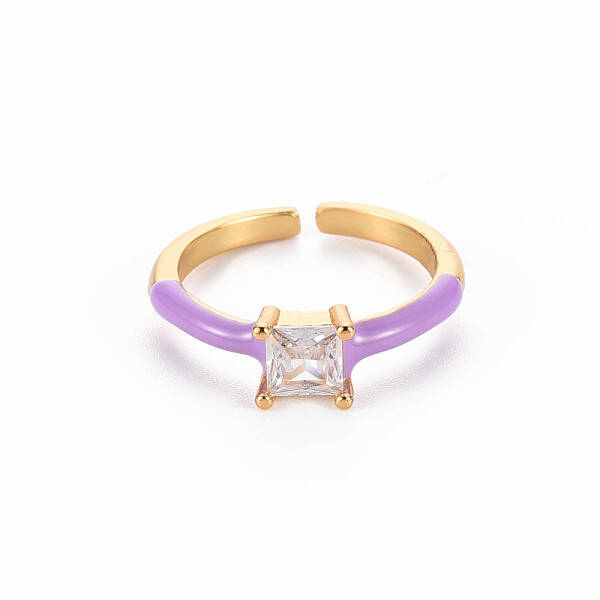 Brass Enamel Cuff Rings