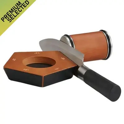 Rolling Knife Sharpener Kit, Knife Sharpening Tool, Roller Knife Sharpener with Diamond Stone for Kitchen, Wooden Rolling Kni...