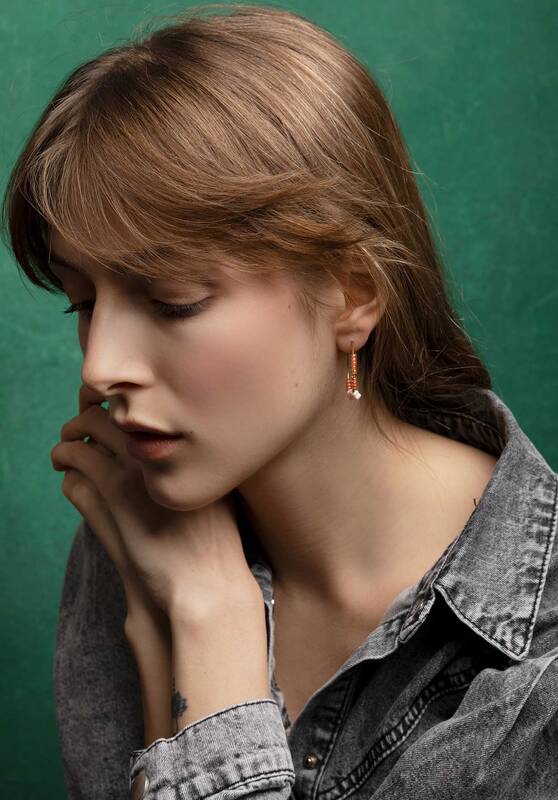 Earring Nora Hoop A2207er03-2 Orange | Color: ORANGE | Size: U
