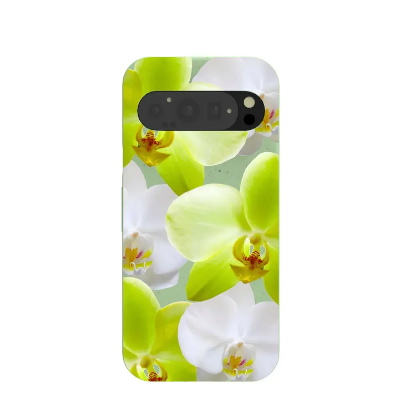Sage Green Orchid Blooms Google Pixel 9/9 Pro Case