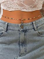 Boho Style Random Color Crystal Decorated Body Chain, Elegant Trendy Chain, Fashionable Belly Chain for Women & Girls, Trendy...