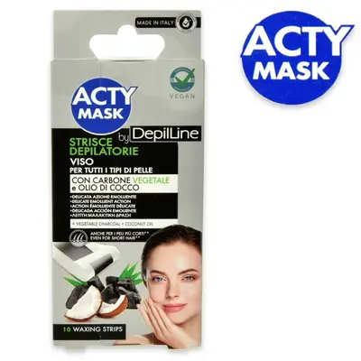 Depil line facial depilatory strips with charcoal 10 pieces