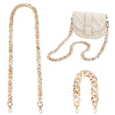 2Pcs 2 Style Resin & Acrylic Bag Strap Chains Sets