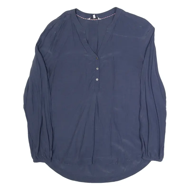 TOMMY HILFIGER Womens Blouse Blue V-Neck Long Sleeve L