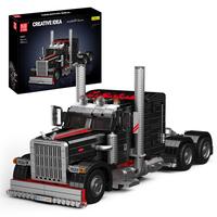 Mould King 10037 Flatbed Semi Truck Tow Road Trailer Muscle Car Building Block Adult Kid Toy 1797 Pcs Vehicle