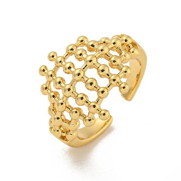 Brass Hollow Wide Open Cuff Rings