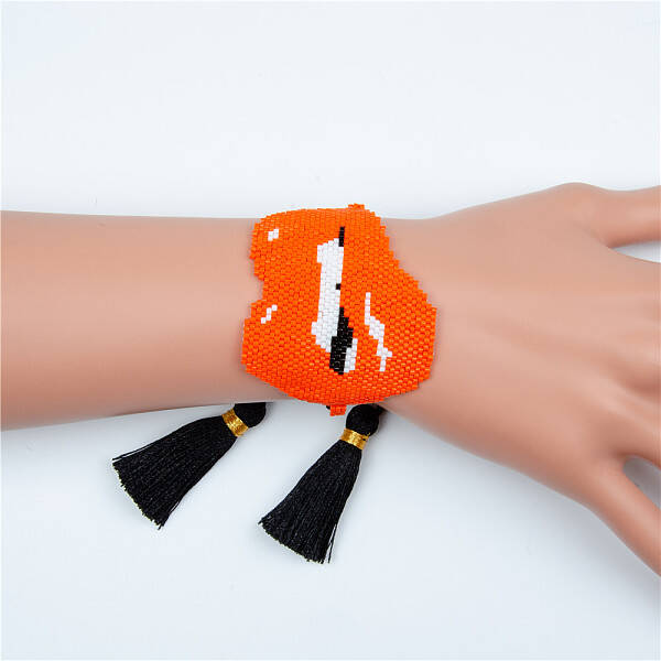 Miyuki Seed Braided Bead Bracelet with Double Tassel