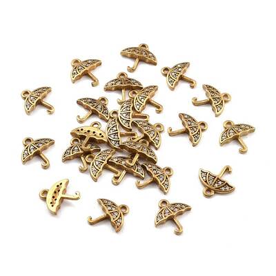 Brass Micro Pave Clear Cubic Zirconia Charms
