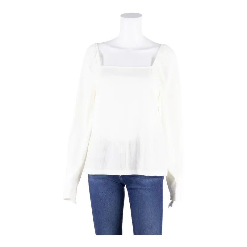 DOROTHY PERKINS Ribbed Top Cream Long Sleeve Womens UK 16