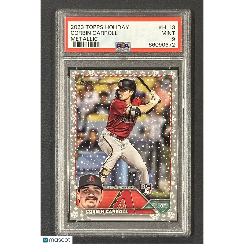 Corbin Carroll PSA 2023 Topps Holiday Metallic RC Rookie 9 MINT #H113 AZ D Backs