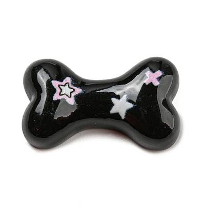 Black & Pink Opaque Resin Cabochons