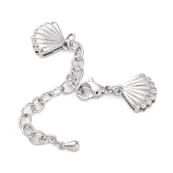 Cross Brass Micro Pave Cubic Zirconia Chain Extender