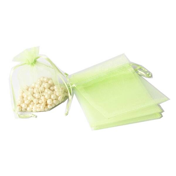 100Pcs Rectangle Organza DIY Craft Drawstring Bags