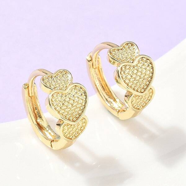 Heart Brass Hoop Earrings