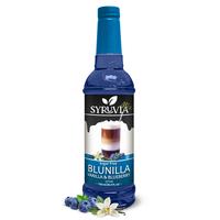 Syruvia Sugar-Free BLUNILLA Coffee Syrup Vanilla Blueberry - 25.4 fl oz - 0 Calorie, Kosher, Gluten-Free Syrup for Drinks, Sh...