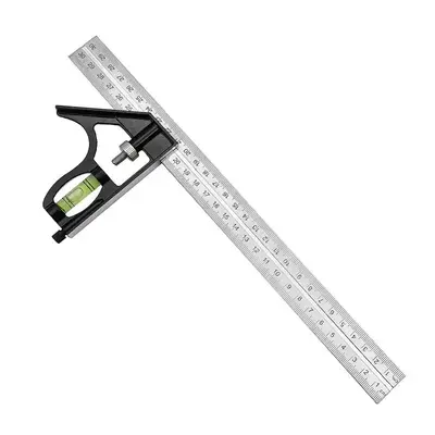 Horizontal Moveable Angle Ruler, Stainless Steel Mobile Combination Angle Ruler, Civil Surveying Tool