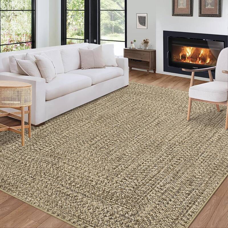 Garvee Beige Yellow 3x5 Washable Rug Non Slip Backing Living Room Bedroom Kids Room