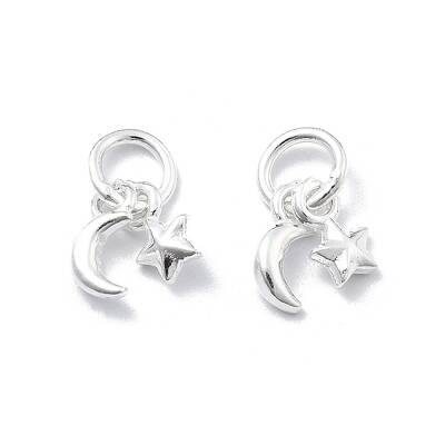 Fine Silver Moon Star Charms