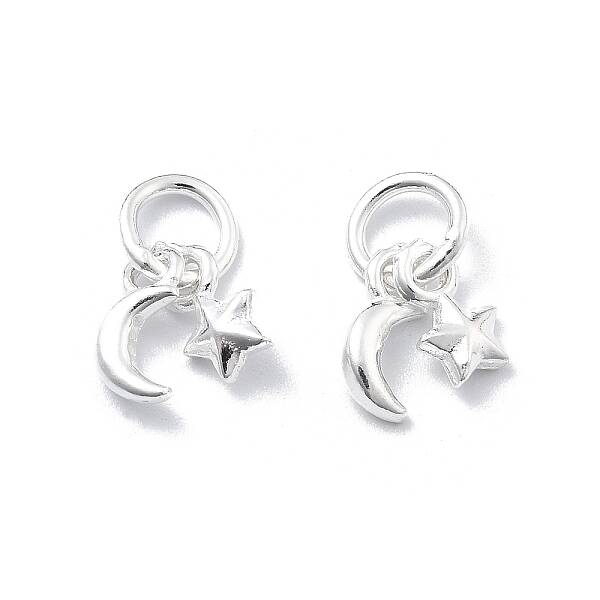 Fine Silver Moon Star Charms