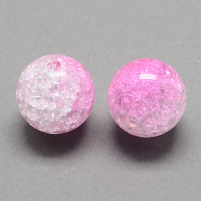 Two Tone Transparent Crackle Acrylic Beads