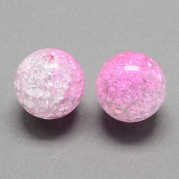 Two Tone Transparent Crackle Acrylic Beads