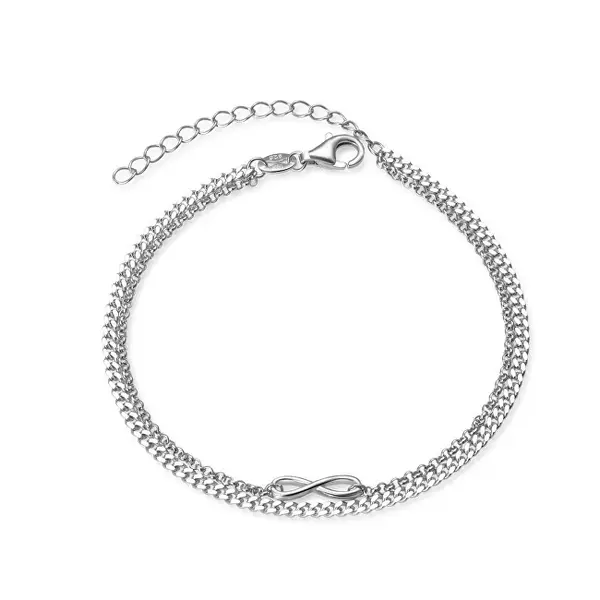 Beneto Modern Double Bracelet in Silver Infinity AGB 733/21