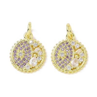 Real 18K Gold Plated Brass Micro Pave Cubic Zirconia Pendants