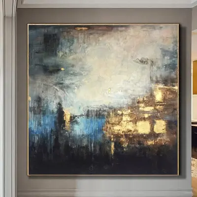 Abstract Art in Deep Blue and White | NIGHT SKY