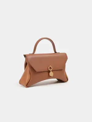 Mini Rococo Corn Leather Bag | Color: Caramel x Tan